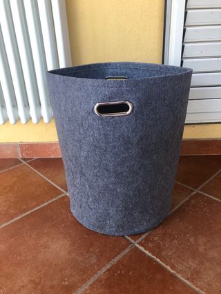 Cesto portatutto in tessuto grigio
