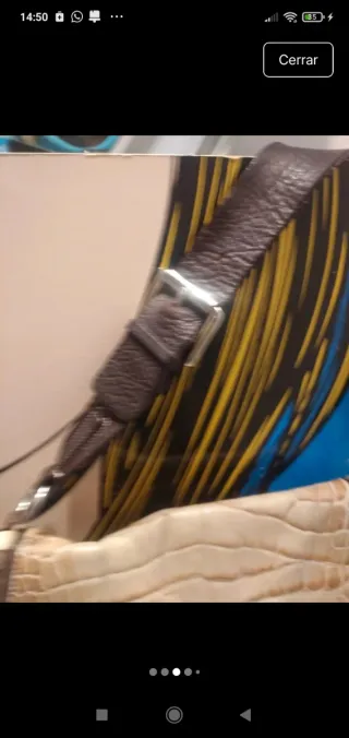 Bolso Puntotres Piel Beige/Marrón