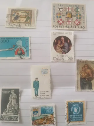 9 Francobolli Italiani Usati 1966-1996