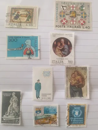 9 Francobolli Italiani Usati 1966-1996