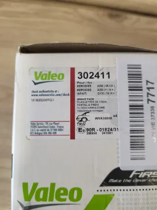 Pastillas de freno VALEO 302411