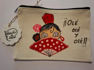 Neceser pintado a mano Olé