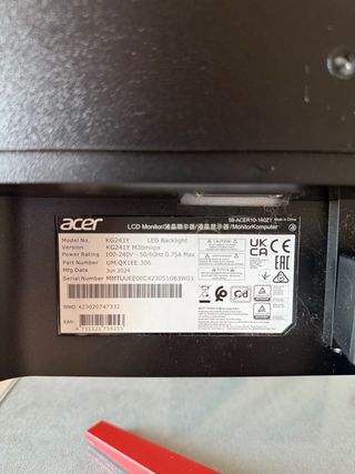 Monitor Acer 24 pulgadas 180Hz