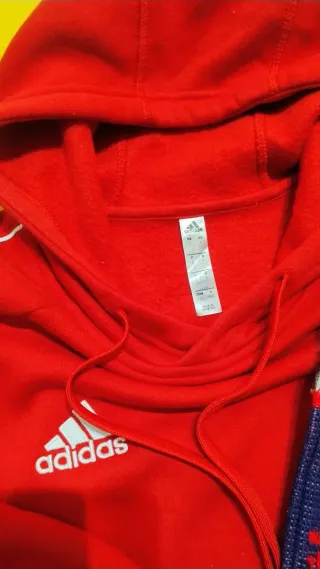 Sudadera Adidas Roja Capucha Talla L