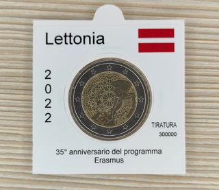 2 Euro Lettonia 2022 Erasmus FDC
