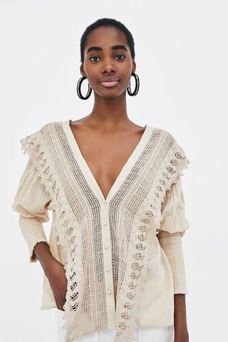 Blusa combinado crochet