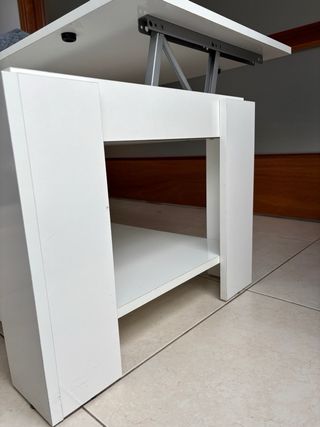 Mesa de centro elevable blanca