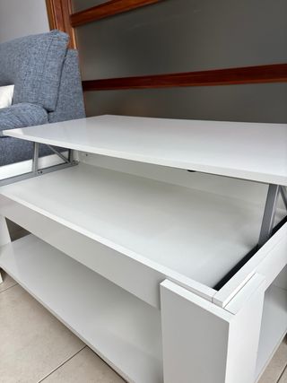 Mesa de centro elevable blanca