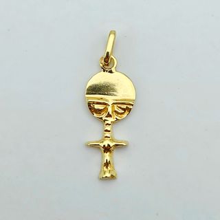 Colgante de Oro 18K, Akuaba, Ashanti, 2,43gr, 3cm