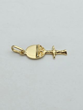 Colgante de Oro 18K, Akuaba, Ashanti, 2,43gr, 3cm