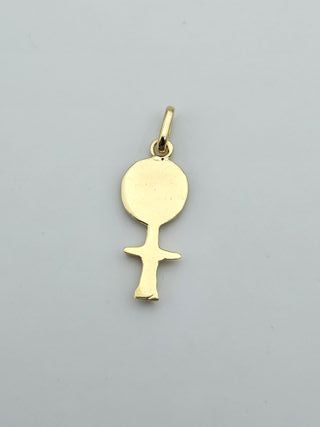 Colgante de Oro 18K, Akuaba, Ashanti, 2,43gr, 3cm