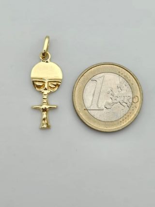 Colgante de Oro 18K, Akuaba, Ashanti, 2,43gr, 3cm