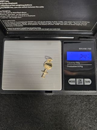 Colgante de Oro 18K, Akuaba, Ashanti, 2,43gr, 3cm