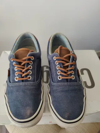Zapatillas Vans Tela Azul Marrón Talla 42