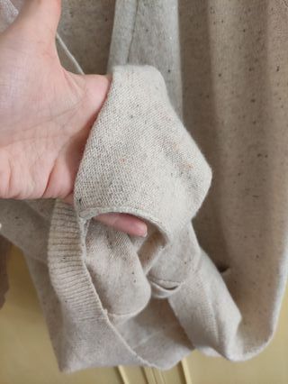 Cardigan XXL beige jaspeado