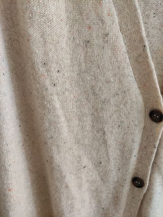 Cardigan XXL beige jaspeado