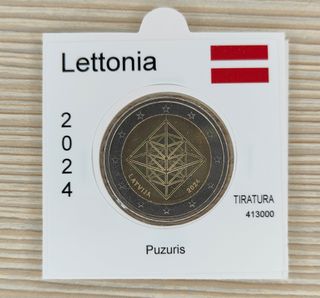 2 Euro Commemorativa Lettonia 2024 Puzuris FDC