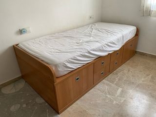 Cama individual 200x98 cm y colchón