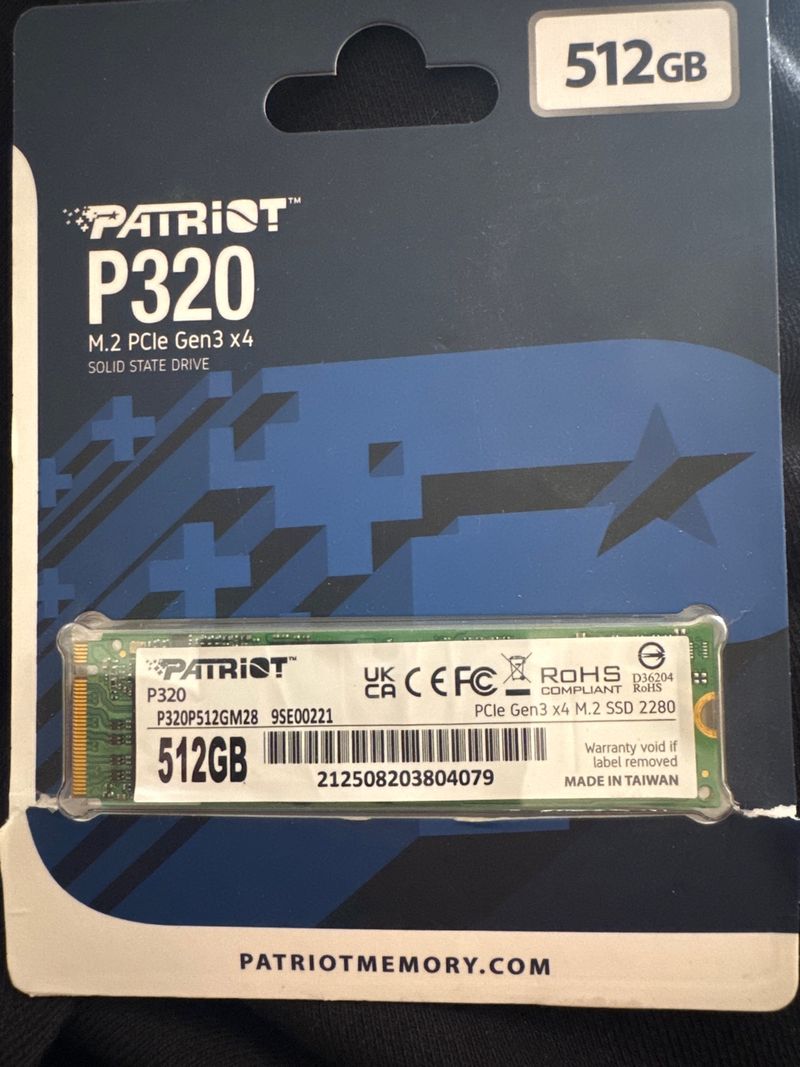 SSD Patriot P320 512GB M.2 NVMe PCIe Gen3 x4