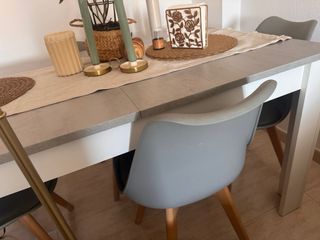 Juego 4 Sillas Plástico y Madera