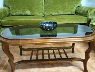 Mesa de centro madera y cristal