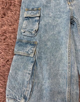Jeans Cargo Donna Blu