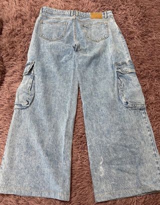 Jeans Cargo Donna Blu