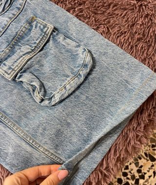 Jeans Cargo Donna Blu