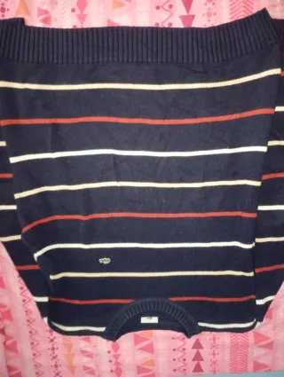 Jersey Lacoste rayas azul, blanco y rojo