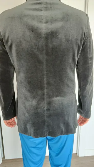 Chaqueta terciopelo,hecha a mano gris