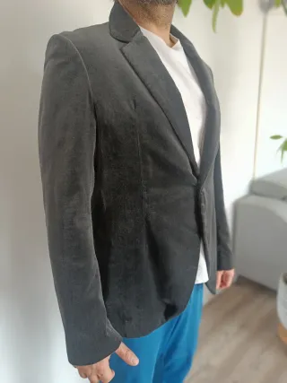 Chaqueta terciopelo,hecha a mano gris