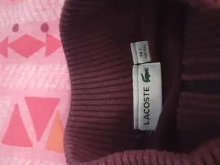 Jersey rayas Lacoste gris y rojo