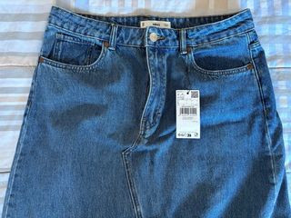 Falda vaquera larga Mango