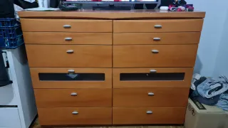 Cómoda de madera 8 cajones amplia