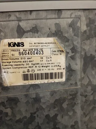 Burlete goma arcón-congelador Ignis