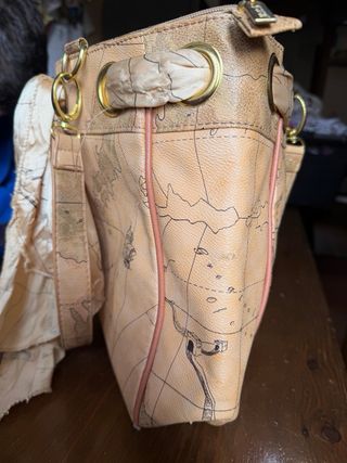 Borsa Geo Map Beige/Oro