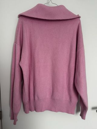 Sudadera Mango Rosa Cremallera