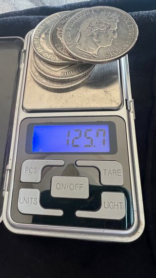 5 Monedas de Plata Francesas y Belga. Plata 900