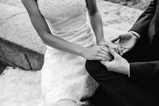 Vestido Novia Encaje Cola Talla S Corte A