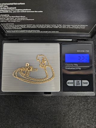 Cadena de Oro 18K, Bilbao Fina, 3,23gr, 55cm