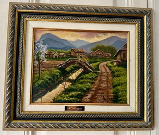 Cuadro pueblo al óleo – Marta Marugán (Barcelona