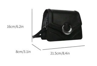 Borsetta nera finta pelle con luna argento