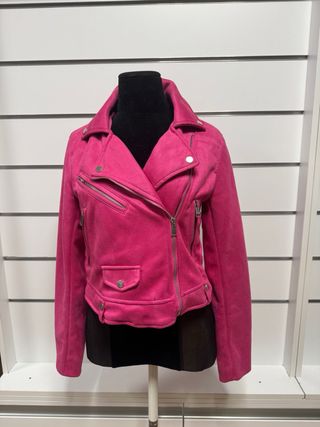 Cazadora Biker Fucsia Stradivarius - Talla S