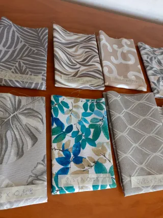 Lote 10 retales tela loneta estampada