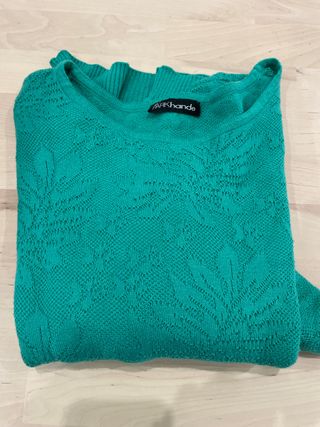 Jersey verde manga tres cuartos