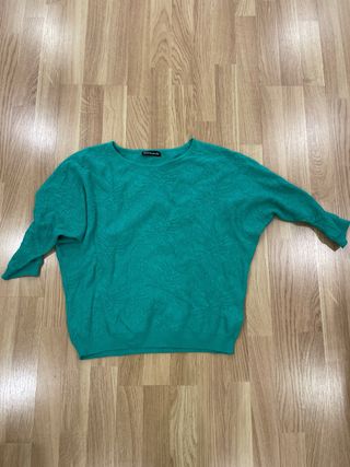 Jersey verde manga tres cuartos