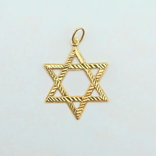 Colgante de Oro 18K, Estrella de David, 1,4gr, 3cm