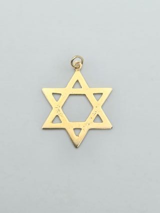 Colgante de Oro 18K, Estrella de David, 1,4gr, 3cm