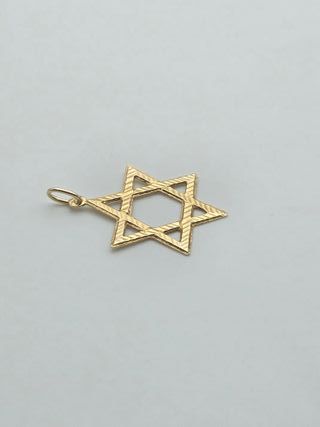 Colgante de Oro 18K, Estrella de David, 1,4gr, 3cm