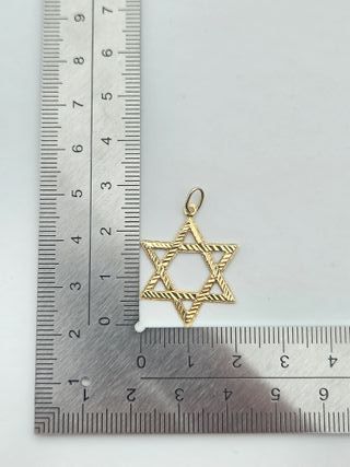 Colgante de Oro 18K, Estrella de David, 1,4gr, 3cm